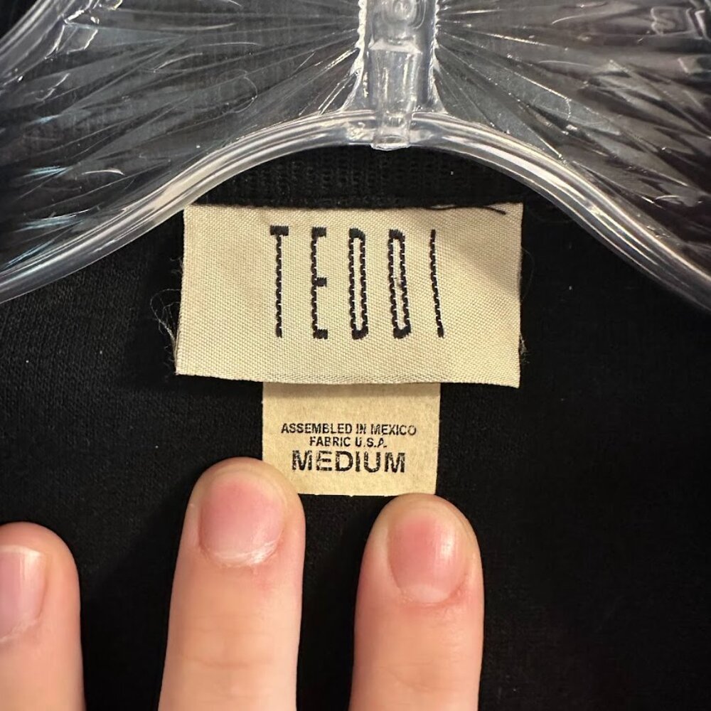 Vintage Teddi Embroidered Zebra Jacket | Black Ribbed Gold Silver | Sz Medium - Picture 5 of 8